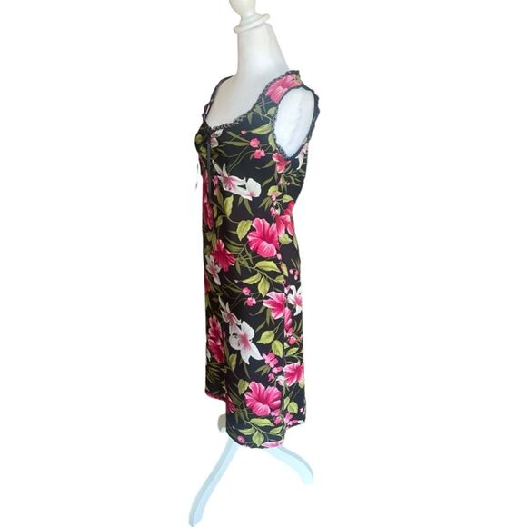 Boutique Europa Floral Midi Slip Dress Lace Trim Lightweight Womens Size 6 - Picture 4 of 9